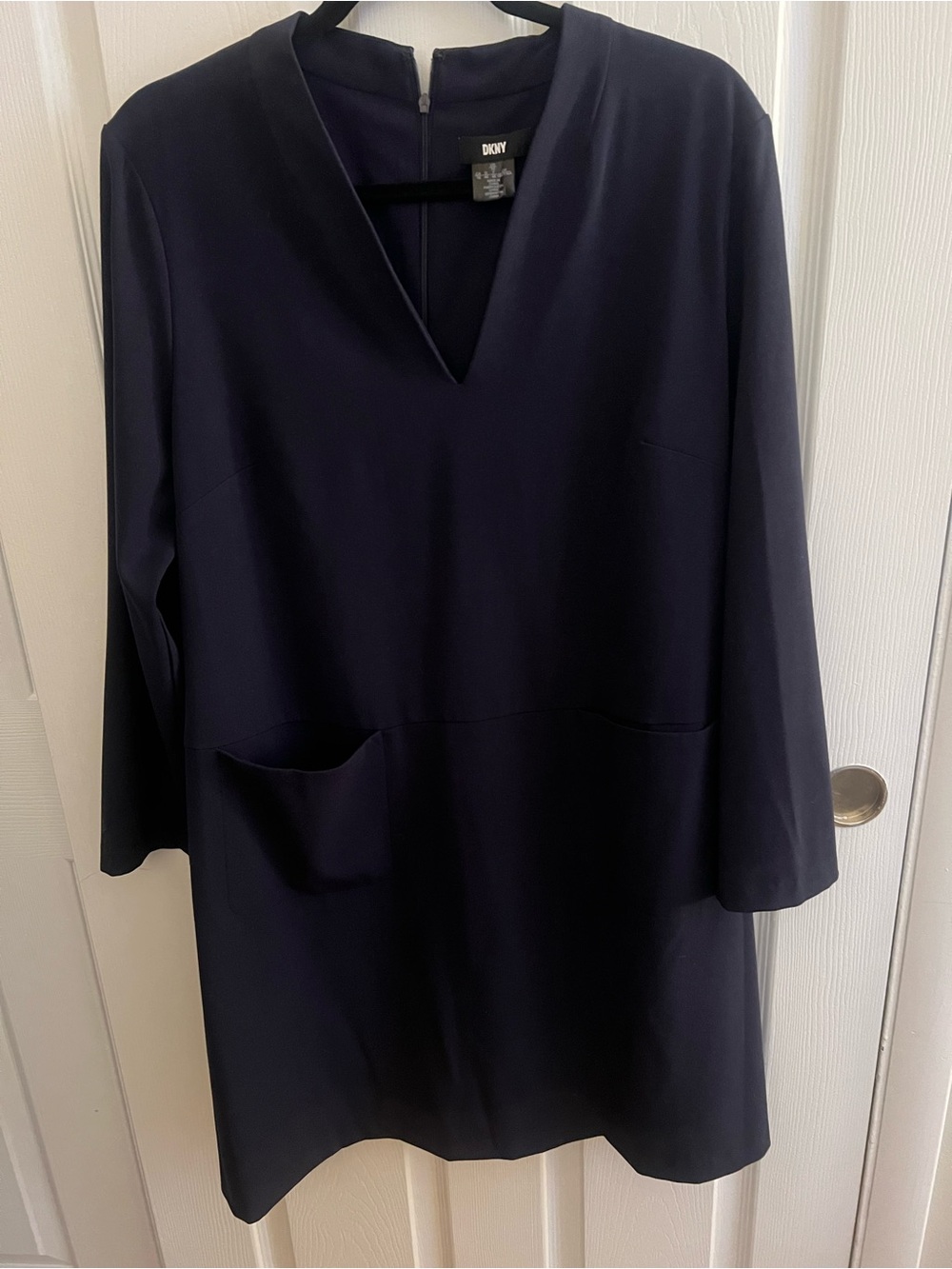 DKNY Dark Navy V-Neck Dress